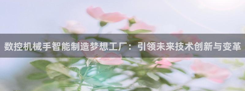 天辰娱乐appxi：数控机械手智能制造梦想工厂：引领未来技术创新与变革